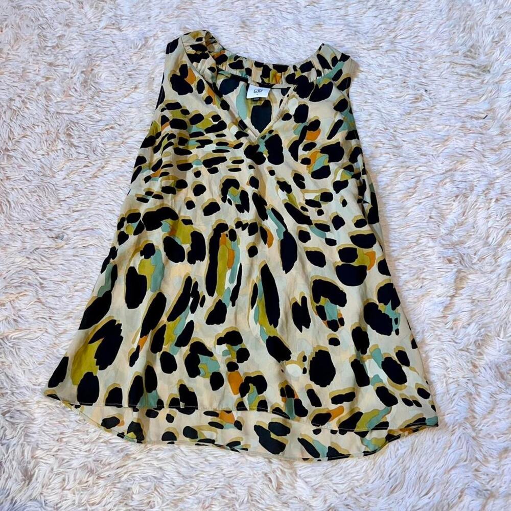 Cabi Josie‎ Abstract Classic Mature Office Professional Animal Print Blousy Tank